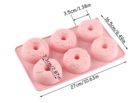 Molde silicona 6 donas decoradas